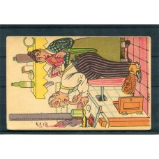 HUMORISTICA COCINANDO ANTIGUA TARJETA POSTAL